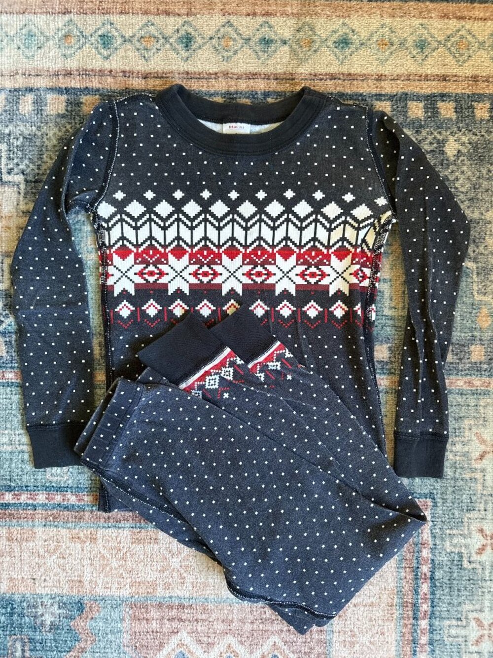 Hanna Andersson Nordic Fair Isle Pajamas Size 5 110 Organic Cotton